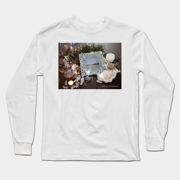 Merry Christmas from Santa Monica Pier Long Sleeve T-Shirt by Christine aka stine1